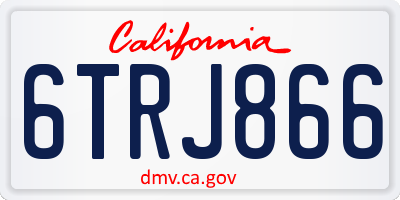 CA license plate 6TRJ866