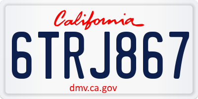 CA license plate 6TRJ867