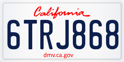 CA license plate 6TRJ868