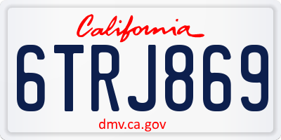 CA license plate 6TRJ869
