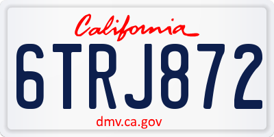 CA license plate 6TRJ872