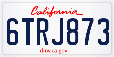CA license plate 6TRJ873