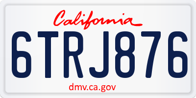 CA license plate 6TRJ876