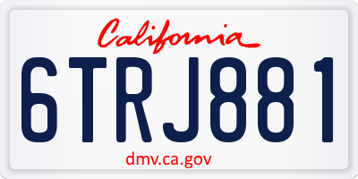CA license plate 6TRJ881
