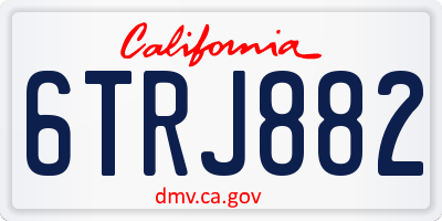 CA license plate 6TRJ882