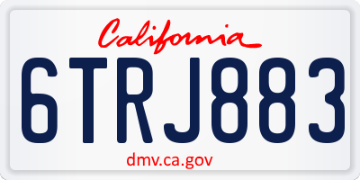 CA license plate 6TRJ883