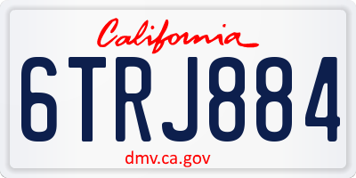 CA license plate 6TRJ884