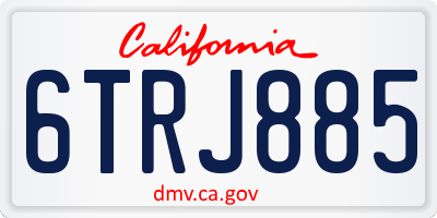 CA license plate 6TRJ885