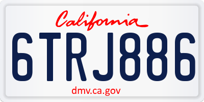 CA license plate 6TRJ886