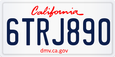 CA license plate 6TRJ890