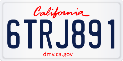 CA license plate 6TRJ891