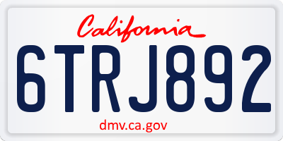 CA license plate 6TRJ892