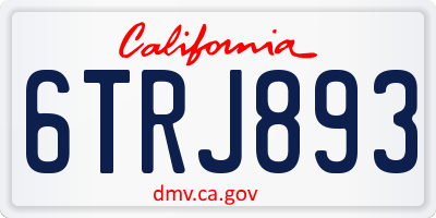 CA license plate 6TRJ893