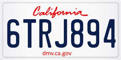 CA license plate 6TRJ894