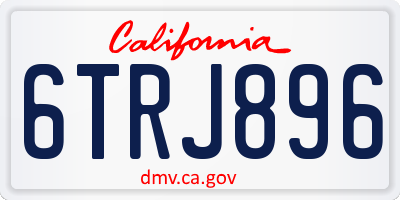 CA license plate 6TRJ896