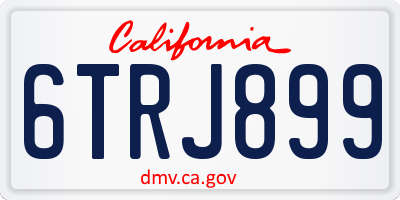 CA license plate 6TRJ899