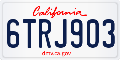 CA license plate 6TRJ903
