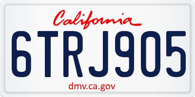 CA license plate 6TRJ905