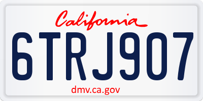 CA license plate 6TRJ907