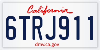 CA license plate 6TRJ911
