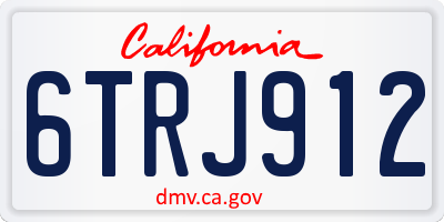 CA license plate 6TRJ912