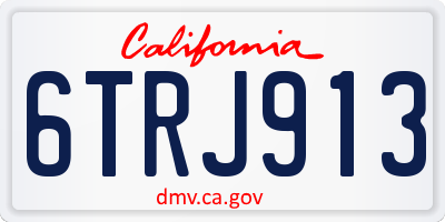 CA license plate 6TRJ913