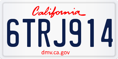 CA license plate 6TRJ914