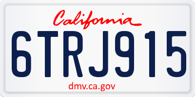 CA license plate 6TRJ915