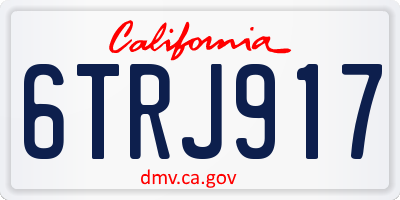 CA license plate 6TRJ917