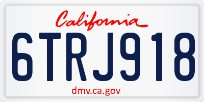CA license plate 6TRJ918