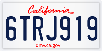 CA license plate 6TRJ919