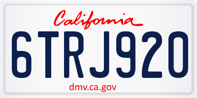 CA license plate 6TRJ920