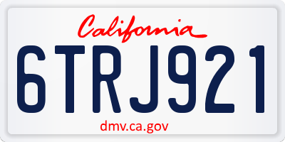 CA license plate 6TRJ921