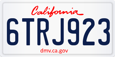 CA license plate 6TRJ923