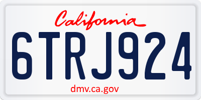 CA license plate 6TRJ924