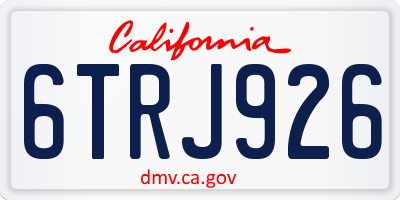 CA license plate 6TRJ926