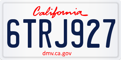 CA license plate 6TRJ927
