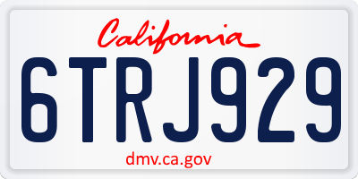 CA license plate 6TRJ929