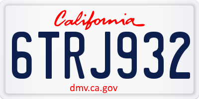 CA license plate 6TRJ932