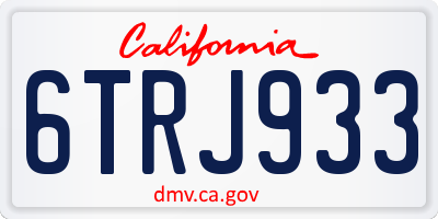 CA license plate 6TRJ933