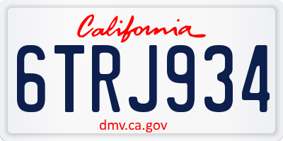 CA license plate 6TRJ934