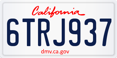 CA license plate 6TRJ937