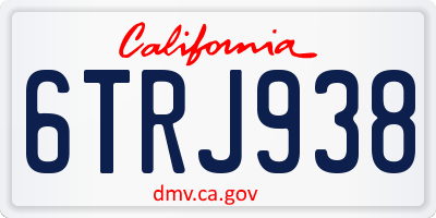 CA license plate 6TRJ938