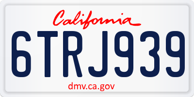 CA license plate 6TRJ939