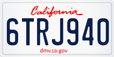 CA license plate 6TRJ940