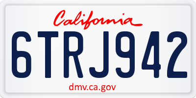 CA license plate 6TRJ942