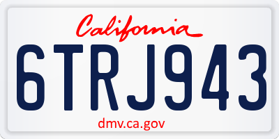 CA license plate 6TRJ943