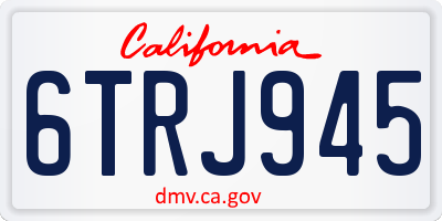 CA license plate 6TRJ945