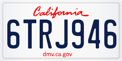 CA license plate 6TRJ946