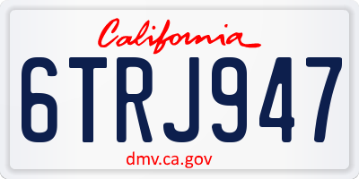 CA license plate 6TRJ947